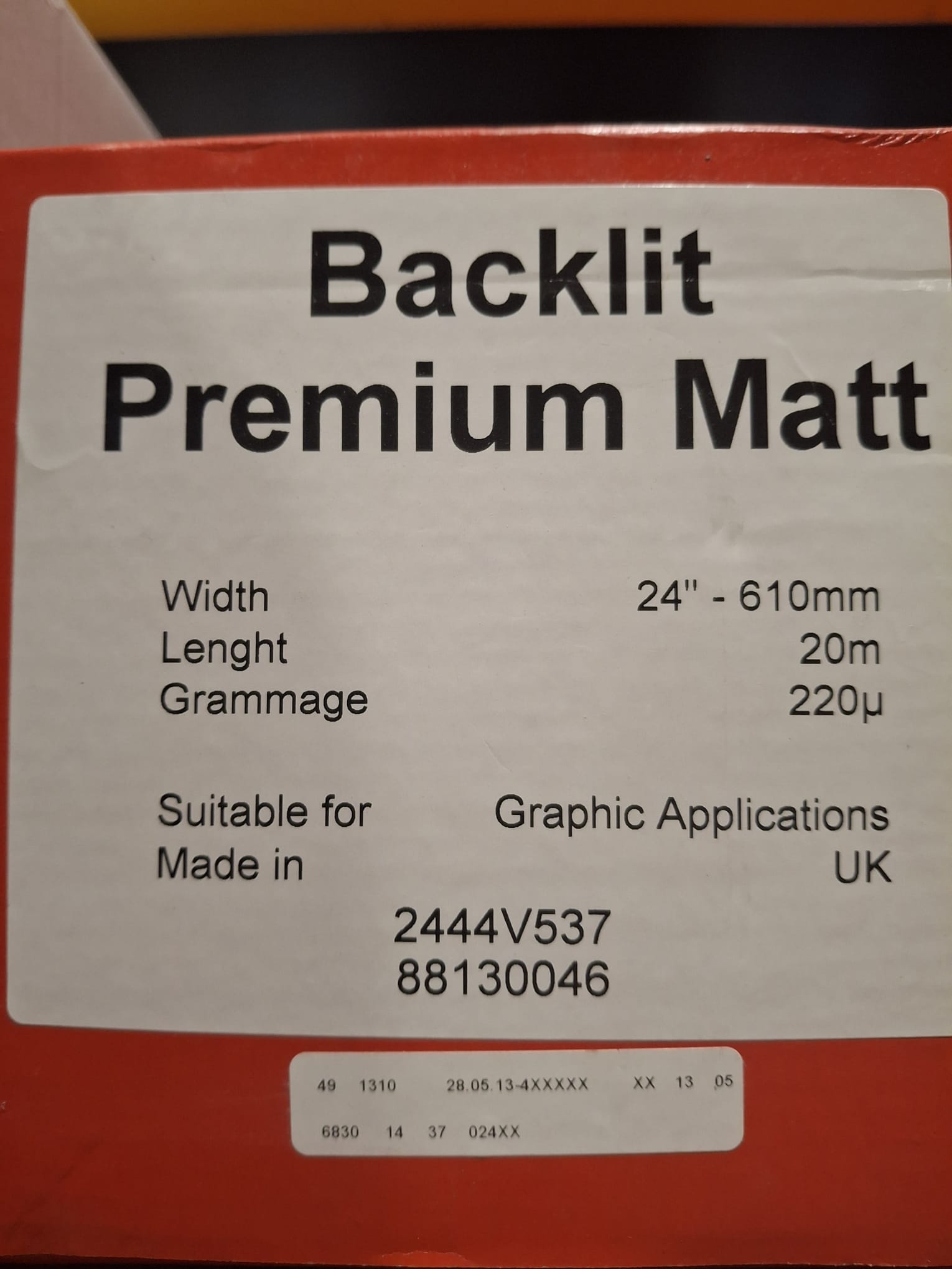 Ploterpapīrs 610x20m Backlit Premium Matt 270g, 2444V537