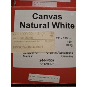 Ploterpapīrs 610x15m Canvas Natural White matt 340g, 2444V557