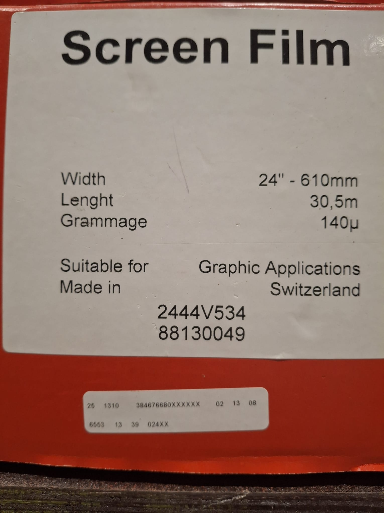 Ploterpapīrs 610x30m Screen Film 150g, 2444V534